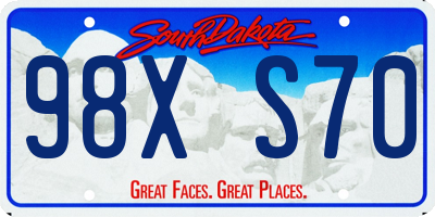 SD license plate 98XS70
