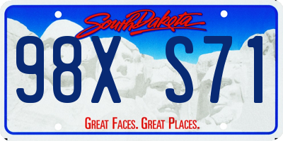 SD license plate 98XS71