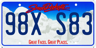 SD license plate 98XS83