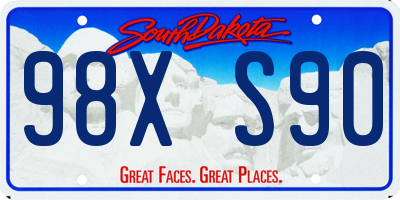 SD license plate 98XS90