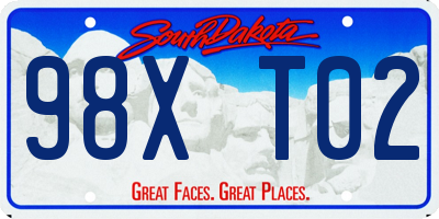 SD license plate 98XT02