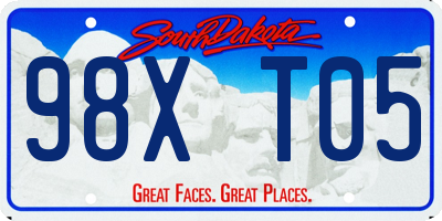 SD license plate 98XT05