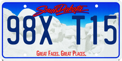 SD license plate 98XT15