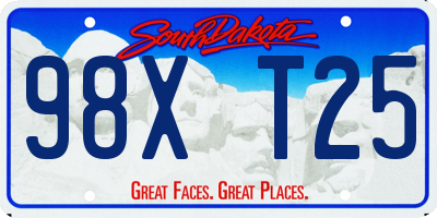 SD license plate 98XT25