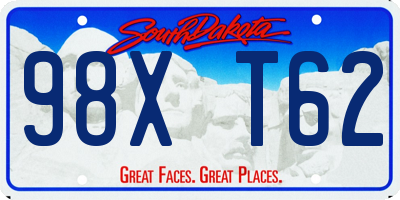SD license plate 98XT62