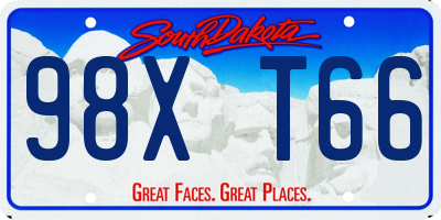 SD license plate 98XT66