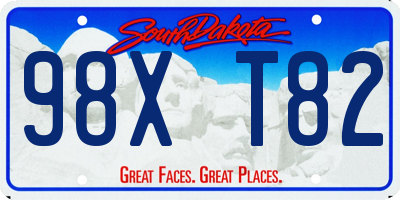 SD license plate 98XT82