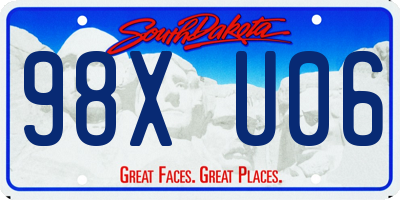 SD license plate 98XU06