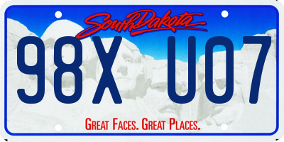 SD license plate 98XU07