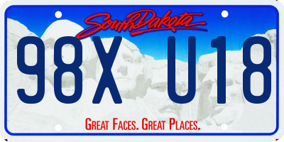 SD license plate 98XU18