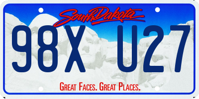 SD license plate 98XU27