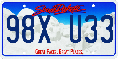 SD license plate 98XU33