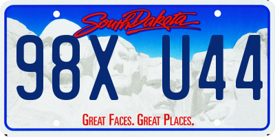 SD license plate 98XU44