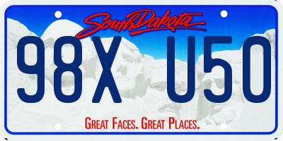 SD license plate 98XU50