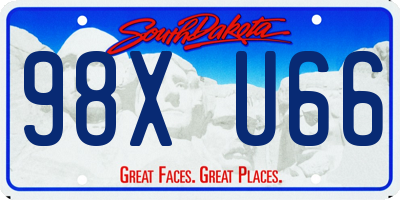 SD license plate 98XU66