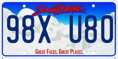 SD license plate 98XU80