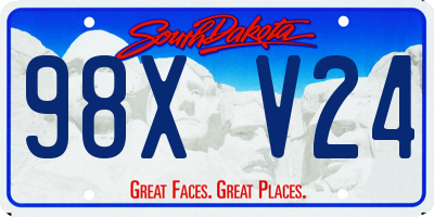 SD license plate 98XV24
