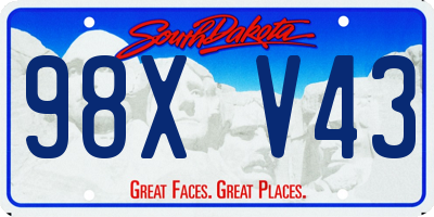 SD license plate 98XV43