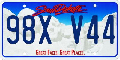 SD license plate 98XV44