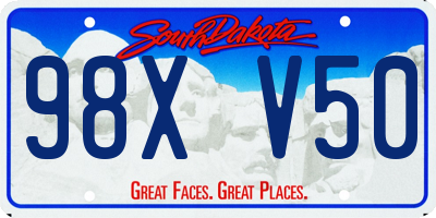 SD license plate 98XV50