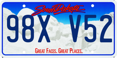 SD license plate 98XV52