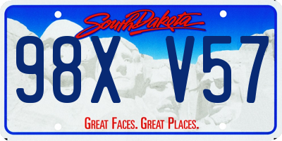 SD license plate 98XV57