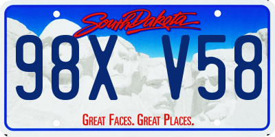 SD license plate 98XV58