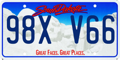 SD license plate 98XV66