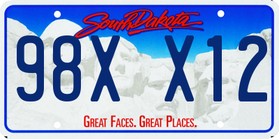 SD license plate 98XX12