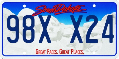 SD license plate 98XX24