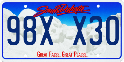 SD license plate 98XX30