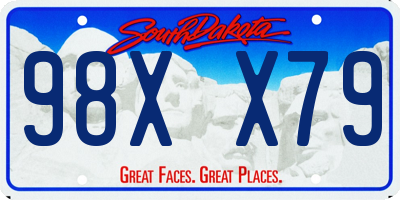 SD license plate 98XX79