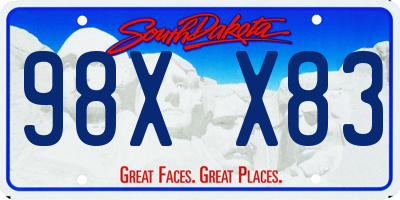 SD license plate 98XX83