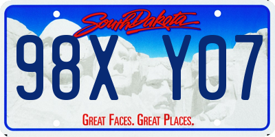 SD license plate 98XY07