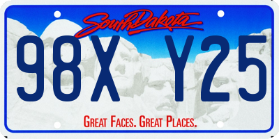 SD license plate 98XY25