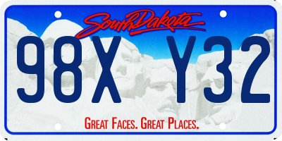 SD license plate 98XY32