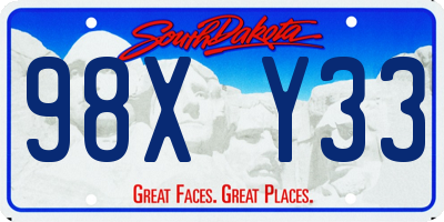 SD license plate 98XY33
