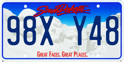 SD license plate 98XY48