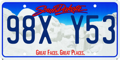 SD license plate 98XY53