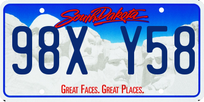 SD license plate 98XY58