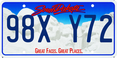 SD license plate 98XY72