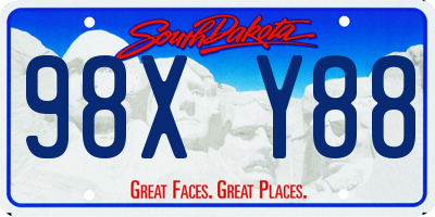 SD license plate 98XY88