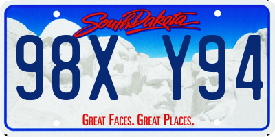 SD license plate 98XY94
