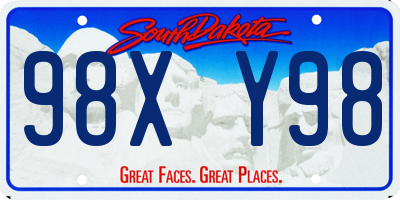 SD license plate 98XY98