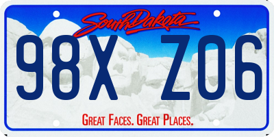 SD license plate 98XZ06