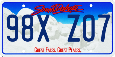 SD license plate 98XZ07
