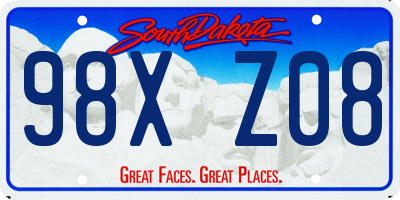 SD license plate 98XZ08