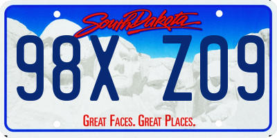 SD license plate 98XZ09