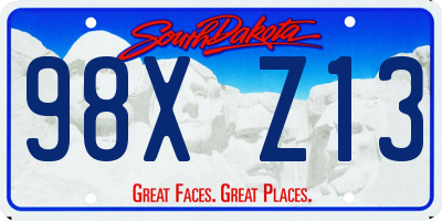 SD license plate 98XZ13