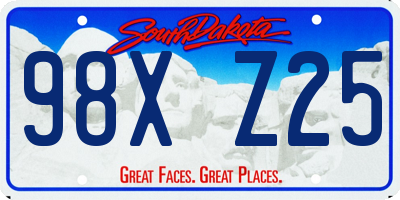 SD license plate 98XZ25